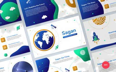 Sagan - PowerPoint-sjabloon voor presentatie over astronomie