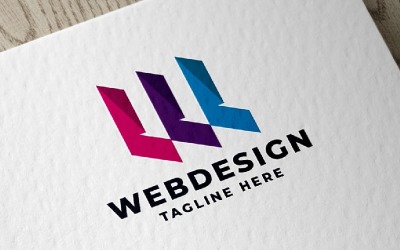 Web Design lettera W Pro modello di logo