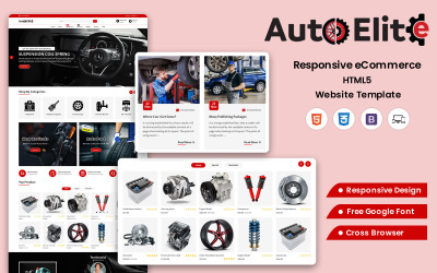 AutoElite Web – Prémium HTML-sablon járművek autóalkatrészeinek online értékesítéséhez
