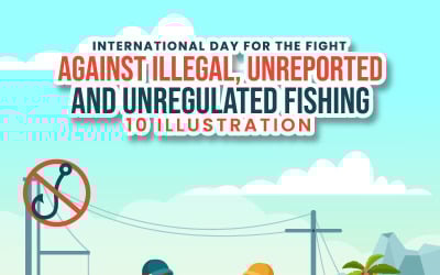 10 Giornata Internazionale contro la Pesca Illecita Illustrazione
