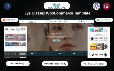 护目镜眼睛 - 眼镜 WooCommerce Elementor 模板
