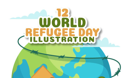 12 världsflyktingdagen vektorillustration
