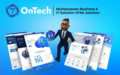 OnTech - modelo HTML de solução de negócios e TI multifuncional