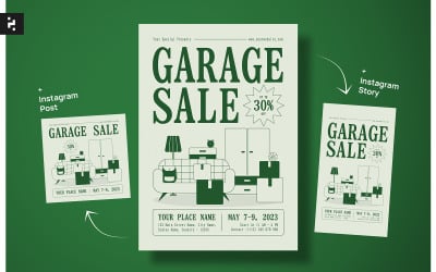Volantino di vendita di garage minimo