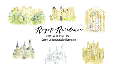 Watercolor Royal Residence Illustration