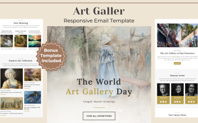 艺术画廊 - 响应式电子邮件模板