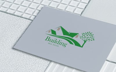 Egyedi épület logó tervezősablon