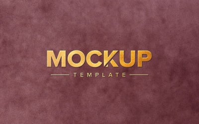Guld prägling logotyp skylt mockup