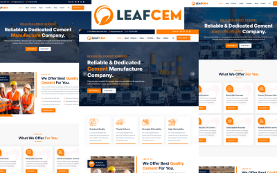 Leafcem - Modello HTML5 dell&amp;#39;azienda del cemento