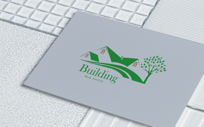 Modèle de conception de logo de bâtiment unique