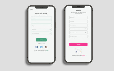 注册任何设计的用户界面元素。平面设计彩色 UI 工具包集合
