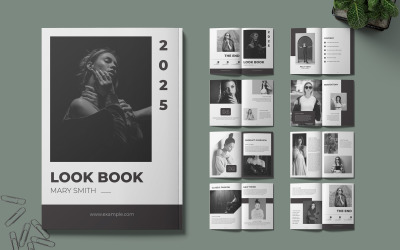 Черно-белый макет журнала Lookbook