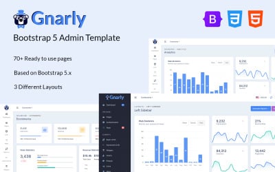 Gnarly – шаблон інформаційної панелі адміністратора Bootstrap 5