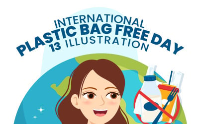 13 Internationale plastic zak vrije dag illustratie