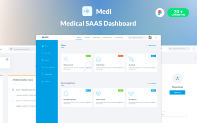 Medi — пользовательский интерфейс медицинской приборной панели для Figma