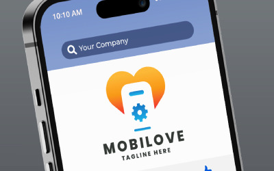 Modèle de logo Mobile Love Pro