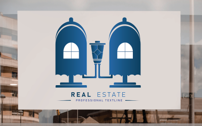 Modelli di logo della casa immobiliare doppia