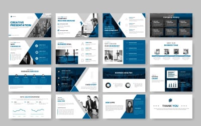 Plantilla de presentación de powerpoint empresarial y presentación de negocios polivalente limpia de vectores