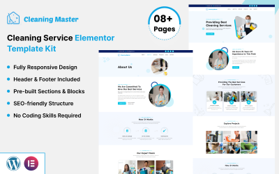 清洁大师 - 专业清洁和除尘服务 Elementor 套件