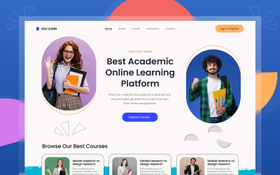 Sekcja bohatera witryny e-learningowej