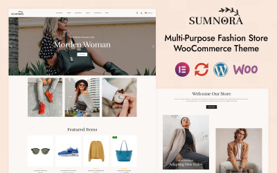 Sumnora - Multifunctionele modewinkel Elementor WooCommerce responsief thema