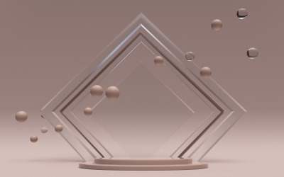 3D beige geometric minimal scene