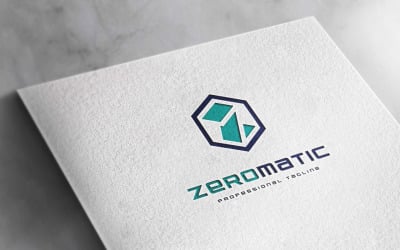 Letter z zero automation technology logo or Letter Z hexagon logo
