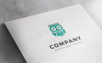 Logo de hibou ou logo de livre de hibou ou logo de gourou