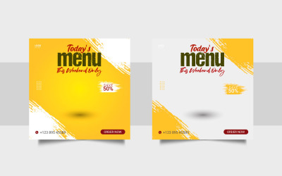 Ideia de modelo de postagem de mídia social de alimentos instagram de mídia social para promoção de alimentos quadro de banner simples