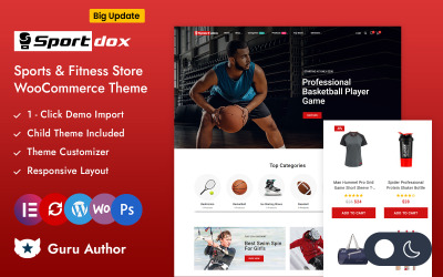 Sportdox - Thème réactif Elementor WooCommerce pour magasin de sport, de fitness et de gym