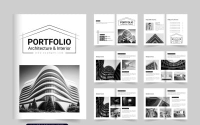 Vecteur de brochure de portefeuille d&amp;#39;architecture