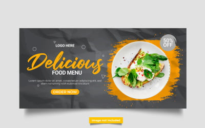 vector luxury food web banner social media promotion banner  design template