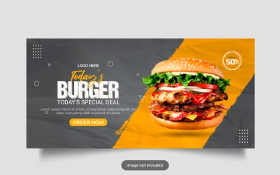 vector luxury food web banner social media promotion banner post design template concept