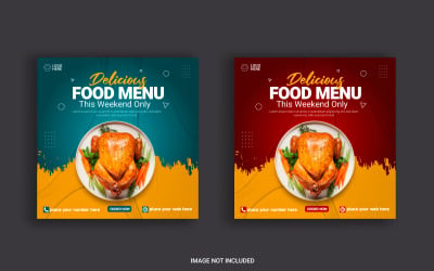 Fast food restauracja biznes marketing post w mediach społecznościowych lub projekt szablonu banera internetowego
