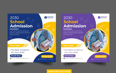 Back to school social media post banner template web banner post idea