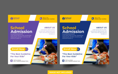 Back-to-school social media post banner template web banner post