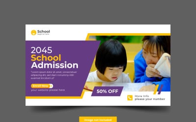 Back to school web banner post social media post banner template design concept