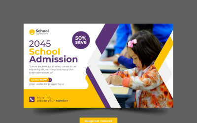 Back to school web banner post social media post banner template design idea