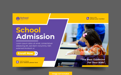 Back to school web banner post social media post banner template