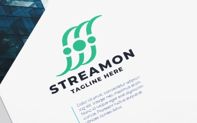 Modello di logo Streamon lettera S Pro