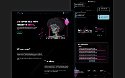 NFT Market Landing Page UI Template Design