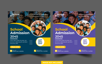 Tillbaka till skolan sociala medier post banner mall design webb banner post