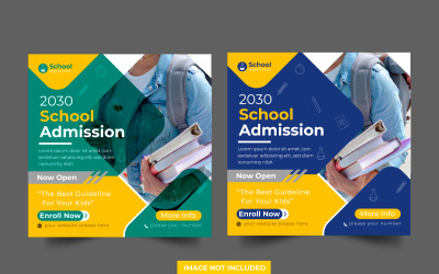 Tillbaka till skolan sociala medier post banner mall webb banner post design