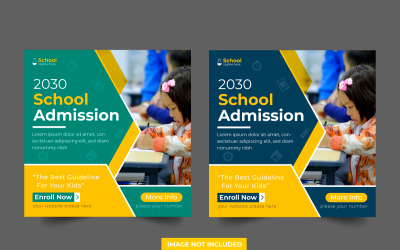 Tillbaka till skolan sociala medier post banner mall webb banner post