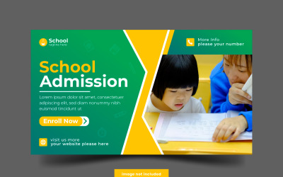 Tillbaka till skolan webb banner post sociala medier post banner mall design