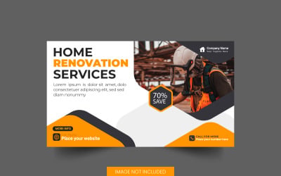 Vector handyman home repair web banner social media post  home service post idea