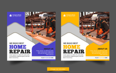 Vector klusjesman huis reparatie social media post home service sjabloon