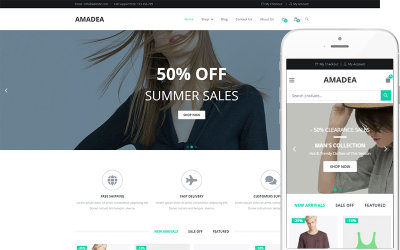 Amadea – адаптивна тема WordPress WooCommerce
