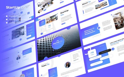StartUp Co - Business Startup Pitch Deck Шаблоны презентаций PowerPoint
