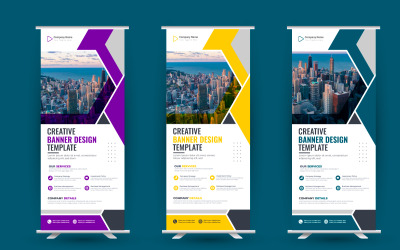 Vector roll up display standee banner  and  business rack card or dl flyer templates